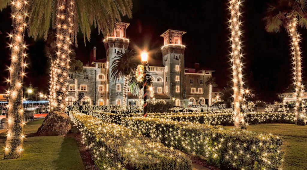 Lights covering the college